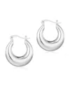 Adornia Silver Plated Domed Hoop Earrings In Silver