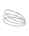 Adornia Set Of 3 Hammered 14k Gold Plated Bangle Bracelets In Silver