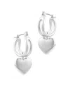 Adornia Silver Heart Huggie Earrings In Silver