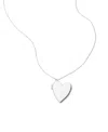 Adornia 14k Gold Plated Heart Locket Pendant Necklace In Silver