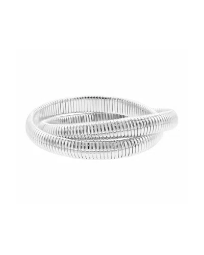 ADORNIA ADORNIA SILVER PLATED 2-LAYER OMEGA CHAIN BRACELET