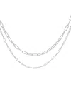Adornia Silver Plated 3mm And 4mm Paper Clip Chain Set