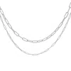 Adornia Silver Plated 3mm And 4mm Paper Clip Chain Set In Silver