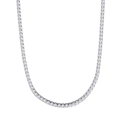 Adornia Silver Plated 3mm Tennis Chain Necklace In Metallic