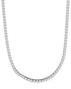 Adornia Silver Crystal 3mm Tennis Chain Necklace In Silver