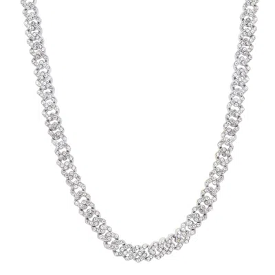 Adornia Silver Plated 8mm Crystal Curb Chain Necklace