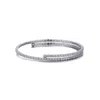 Adornia Silver Plated Adjustable Crystal Tennis Cuff In Metallic