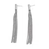 Adornia Silver Plated Chain And Stone Drop Earrings In White