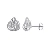 Adornia Silver Plated Chubby Knot Stud Earrings In Silver