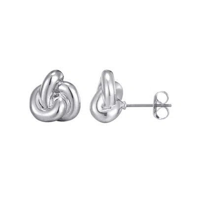 ADORNIA SILVER PLATED CHUBBY KNOT STUDS
