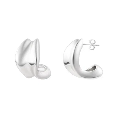 ADORNIA SILVER PLATED CHUNKY HOOP EARRINGS