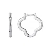 Adornia Silver Plated Clover Hoop Earrings In Metallic