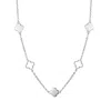 Adornia Silver Plated Clover Station Necklace In Metallic
