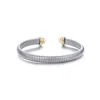 Adornia Silver Plated Coil Cuff With Clear Stones In Metallic