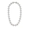 Adornia Silver Plated Crystal Clover Link Chain Necklace In Silver