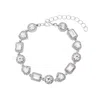 Adornia Silver Plated Crystal Halo Heart Chain Bracelet In Silver