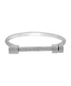 Adornia White Rhodium Plated Cz Screw Cuff Bracelet In Silver