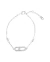Adornia Silver Plated Cz Adjustable Dancing Stone Bracelet