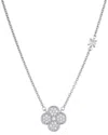 Adornia Cubic Zirconia Clover Pendant Necklace In Metallic