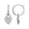 Adornia Cubic Zirconia Heart Drop Huggie Hoop Earrings In Metallic