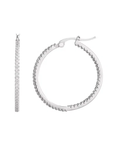 Adornia Silver Plated Cz Infinity Hoop Earrings In Metallic