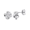 Adornia Silver Plated Cz Knot Twist Stud Earrings In Metallic