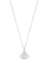 Adornia Sterling Silver Plated Pave Cz Leaf Pendant Necklace