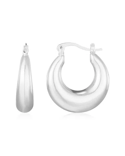 Adornia Silver Plated Domed Hoop Earrings