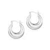 Adornia Silver Plated Domed Hoop Earrings In Silver