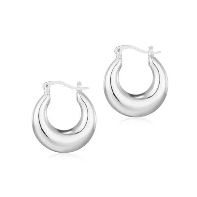 Adornia Silver Plated Domed Hoop Earrings