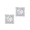 Adornia Silver Cubic Zirconia Flower-shaped Halo Stud Earrings In Silver