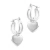 Adornia Silver Plated Heart Huggie Earrings In Silver
