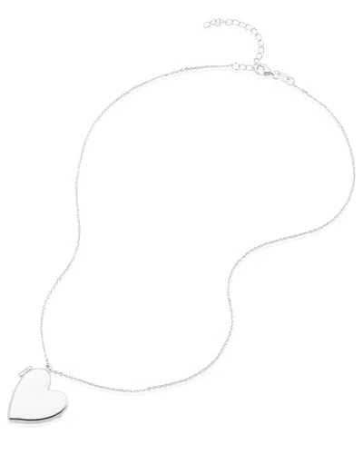 ADORNIA ADORNIA SILVER PLATED HEART LOCKET NECKLACE