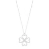 Adornia Silver Plated Heart-shaped Pave Clover Necklace In Silver