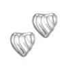 Adornia Silver Plated Heart Statement Stud Earrings In Silver