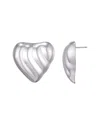 Adornia Silver Plated Heart Statement Stud Earrings In Metallic