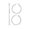 Adornia Silver Plated Infinity Cz And Plain Hoop Earring Set In Metallic