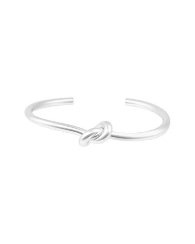Adornia 14k Gold Plated Knot Cuff Bracelet In Silver