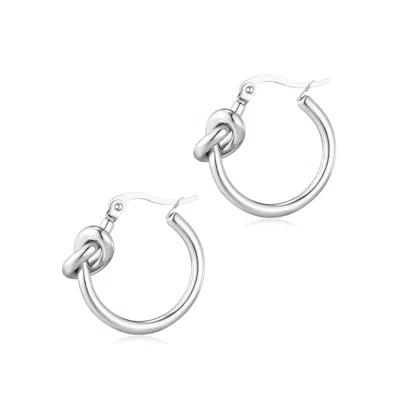 Adornia Silver Plated Knot Hoop Earrings