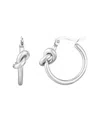 Adornia Silver Plated Knot Hoop Earrings In Metallic