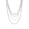 Adornia Set Of 2 Rhodium Plated Layered Tennis Necklaces In Silver