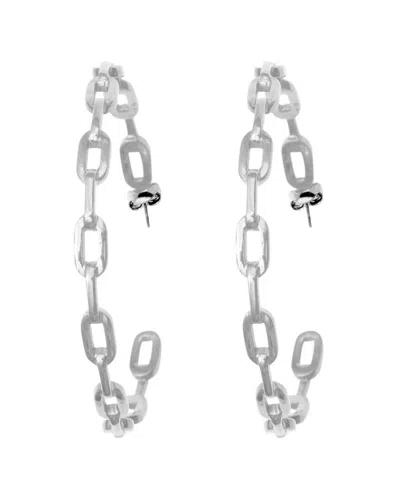 Adornia Silver Plated Link Hoop Earrings
