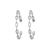 Adornia 14k Gold Plated Chain Link Hoop Earrings In Silver