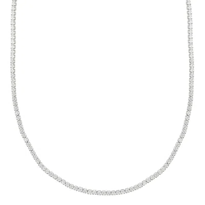 Adornia Silver Plated Micro Tennis Necklace