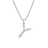Adornia Silver Plated Mixed Stone Crystal Initial Necklace