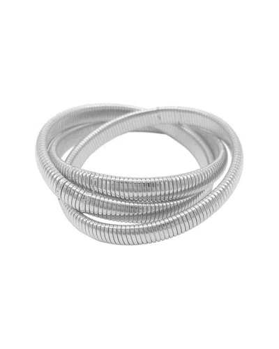 ADORNIA ADORNIA SILVER PLATED OMEGA CHAIN TRIPLET BRACELET