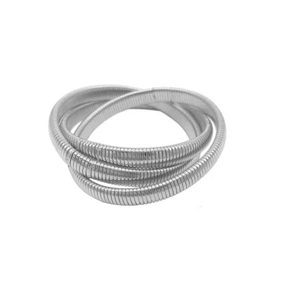 ADORNIA SILVER PLATED OMEGA CHAIN TRIPLET BRACELET