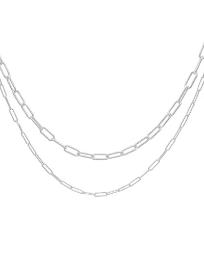 ADORNIA ADORNIA SILVER PLATED PAPER CLIP CHAIN NECKLACE