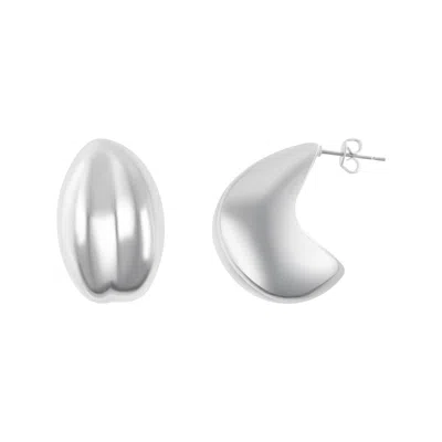 ADORNIA SILVER PLATED PUFF HOOP EARRINGS