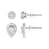 Adornia Silver Plated Set Of 2 Halo Stud Earrings In Silver